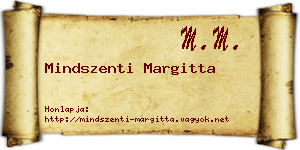 Mindszenti Margitta névjegykártya